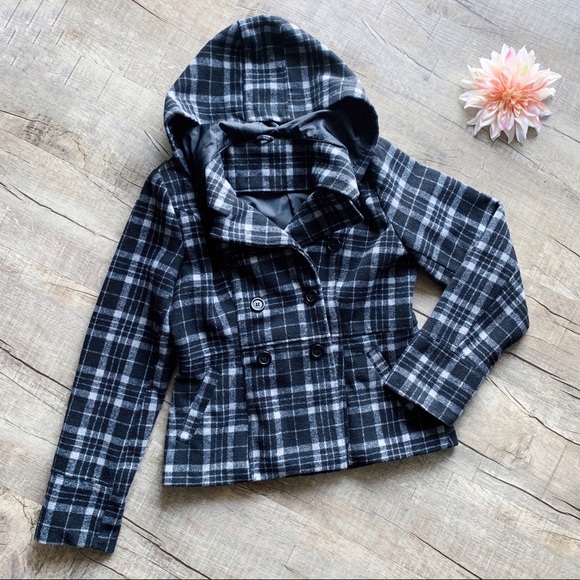 Jou Jou Jackets & Blazers - JouJou Black, White, & Gray Coat